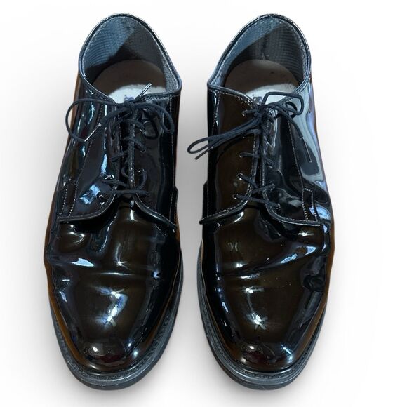 Bates Lite Men\'s Size 13D Shoes Black Plain Toe Uniform High Gloss Duty Oxfords main image 10